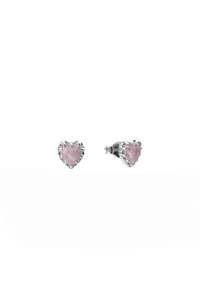 Jewellery: ORIGINAL SETTING - LOVE CLAW STUD EARRINGS - ROSE QUARTZ