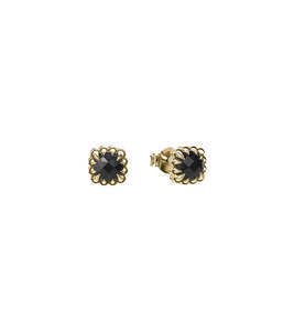 Claw Collection: ORIGINAL SETTING - BABY CLAW STUDS ONYX - 18K GOLD PLATED