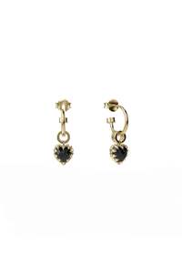 Claw Collection: ORIGINAL SETTING - LOVE CLAW ANCHOR SLEEPERS ONYX - 18K GOLD PLATED