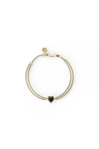ORIGINAL SETTING - LOVE CLAW BRACELET ONYX - 18K GOLD PLATED
