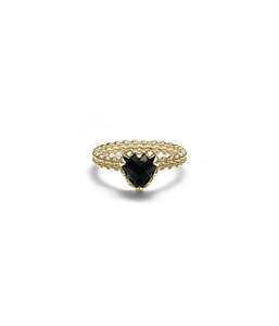 ORIGINAL SETTING - MINI LOVE CLAW RING ONYX - 18K GOLD VERMEIL
