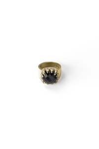 ORIGINAL SETTING - CLAW RING ONYX - 18K GOLD VERMEIL