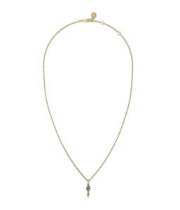 Jewellery: PRECIOUS PUNK DROPLET NECKLACE - SKY BLUE TOPAZ - 18K GOLD PLATED