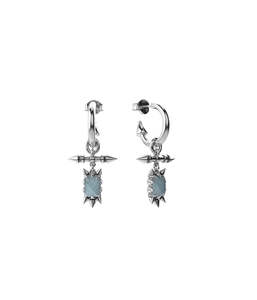 Jewellery: PRECIOUS PUNK FOB EARRINGS - SKY  BLUE TOPAZ
