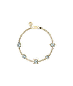Jewellery: PRECIOUS PUNK INFINITY BRACELET - SKY BLUE TOPAZ - 18K GOLD PLATED