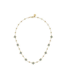 PRECIOUS PUNK ORB NECKLACE - SKY BLUE TOPAZ - 18K GOLD PLATED