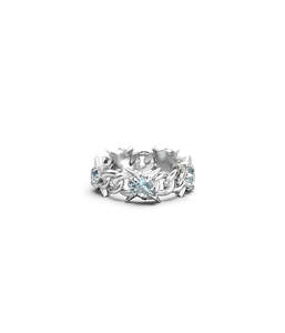 PRECIOUS PUNK ETERNITY CURB RING - SKY BLUE TOPAZ