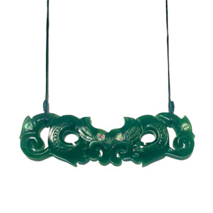 Greenstone: NZ Greenstone Breast Plate 140mm Long