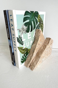 Decor: Guasto Travertine Bookends - Large Pair