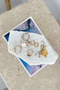 Raw White Marble Stone Slabs - Set of 3