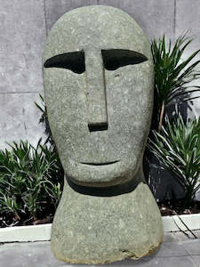 Garden Statue: Sumba Statue Primitive Hand Carved Stone Sculpture 80cm Height (2669)