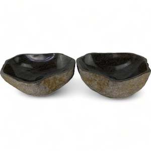 Twin Basins: Twin Series Stone Basins 46cm x 42.5cm x 14cm (2394)