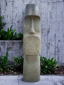Easter Island Statue Hand Carved Green Stone 80cm (2485)