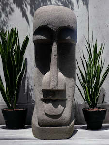 Easter Island Statue Hand Carved Lava Stone 80cm (2495)