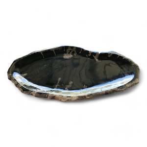 Petrified Wood: Luxury Petrified Wood Stone Platter Tray Rare Product 32cm x 23cm x 2cm (2454)