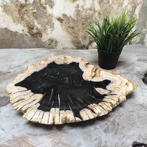 Luxury Petrified Wood Stone Platter Tray Rare Product 37cm x 31cm x 4cm (1849)