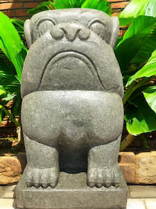 Garden Statue: Terrier Hand Carved Stone Sculpture 63cm Height (3006)