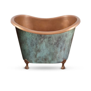 Small Baths Under 1500mm: The Copper Bath Tub - Rani Double Slipper Copper Clawfoot 1220mm - CB5070-D48