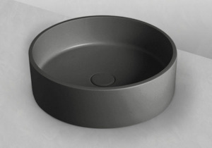 Basin Sale: Sol round basin 390mm charcoal concrete TC0015D5