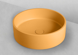 Basin Sale: Sol round basin 390mm ochre concrete TC0015C14