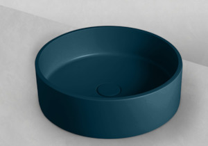 Basin Sale: Sol round basin 390mm peacock blue concrete TC0015C11