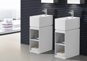 Freestanding Basins: B1585 Matte Pearl Grey 850mm