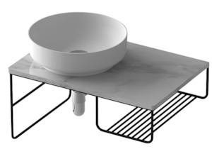 Vanity Countertop Basins: Gia Minimalist Industrial Look Vanity with Black Frame - G2736-0