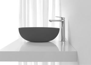 Vanity Countertop Basins: Round Matte Concrete Basin - 460mm - B1306