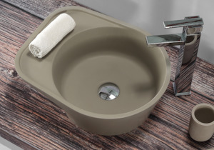 Vanity Countertop Basins: Hugi Unique Circular Basin - Matte White or Coloured - 445mm - B1162