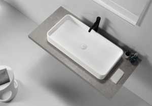 Vanity Countertop Basins: Long Curved Rectangular Basin -800mm - B1700-3
