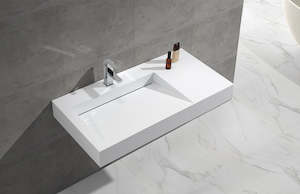 Wall Hung Basins: Hugi Modern Wall Hung Basin - 1000mm - B1375