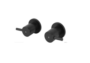 Bath Tapware: Round Wall Top Assemblies - TWIN15 Black