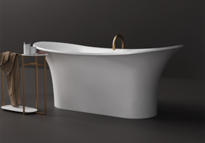 Coloured Baths: Elle Tulip Shape Slimline Stone Bath - 1700mm - ST21 T 1700
