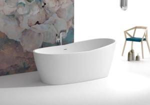 Gia Baths: Gia Mid-Size Bath - Asymmetrical Sides - 1650mm - G6596