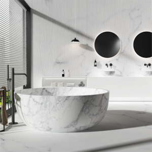 Silvia Outdoor Round Stone Bath - 1500mm - ST13 1500 Arabescato