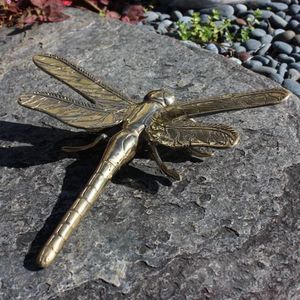 Garden Decor: Large Brass Dragonfly