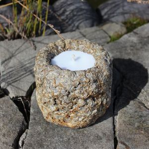 Garden Decor: Aged Candle