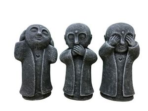 Sculptures & Statues: No Evil Monk (Set of 3)