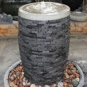 Water Features: Stacked Lavastone Urn