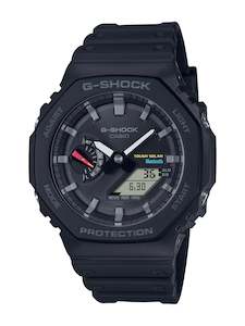 G Shock Watches: G Shock Black Octagonal Analog-Digit Watch - GA-B2100-1A