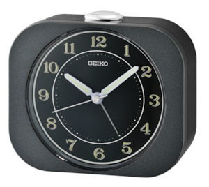 Alarm Clocks: Seiko Black Bedside Alarm Clock - QHE195-J