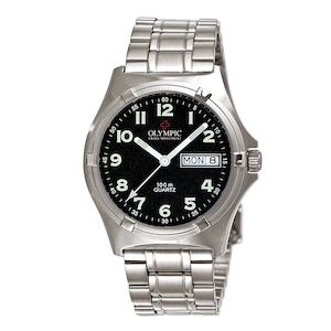 Olympic Men's Black Dial Full figure Workwatch - 28566S