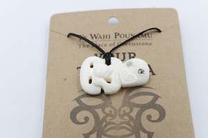 Bone And Paua Jewellery: Bone Hei Tiki AB36