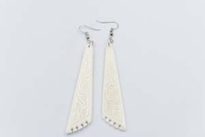 Bone And Paua Jewellery: Bone Earrings BE023