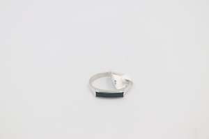 Stg Silver Rings: Stg Silver Greenstone set Ring