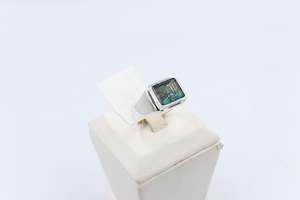 Stg Silver Rings: Stg Silver Mens Ring with Triplet Opal