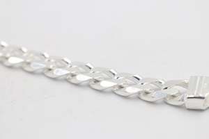 Stg Silver Bracelets: Sterling Silver Heavy Curb Link Bracelet IRB02A