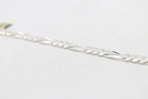 Sterling Silver 3:1 Figaro Bracelet IRA55