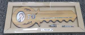 21st Keys: 70th KEY - Wooden Photo key with Pen