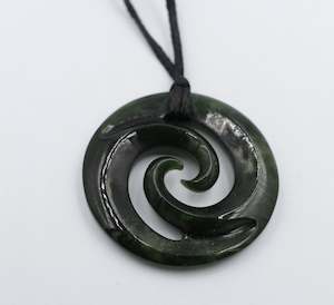 Greenstone Carving Collection: New Zealand Greenstone Double Koru 35mm